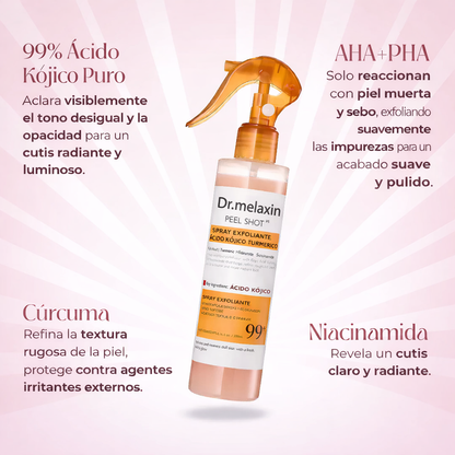 Spray exfoliante corporal - Ácido kójico + cúrcuma